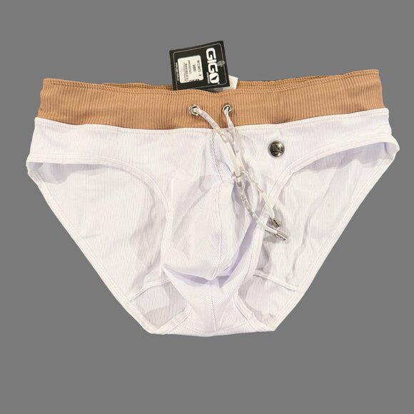 GIGO Sophisticated White Swim Brief – Men's Size M - Picture 3 of 6